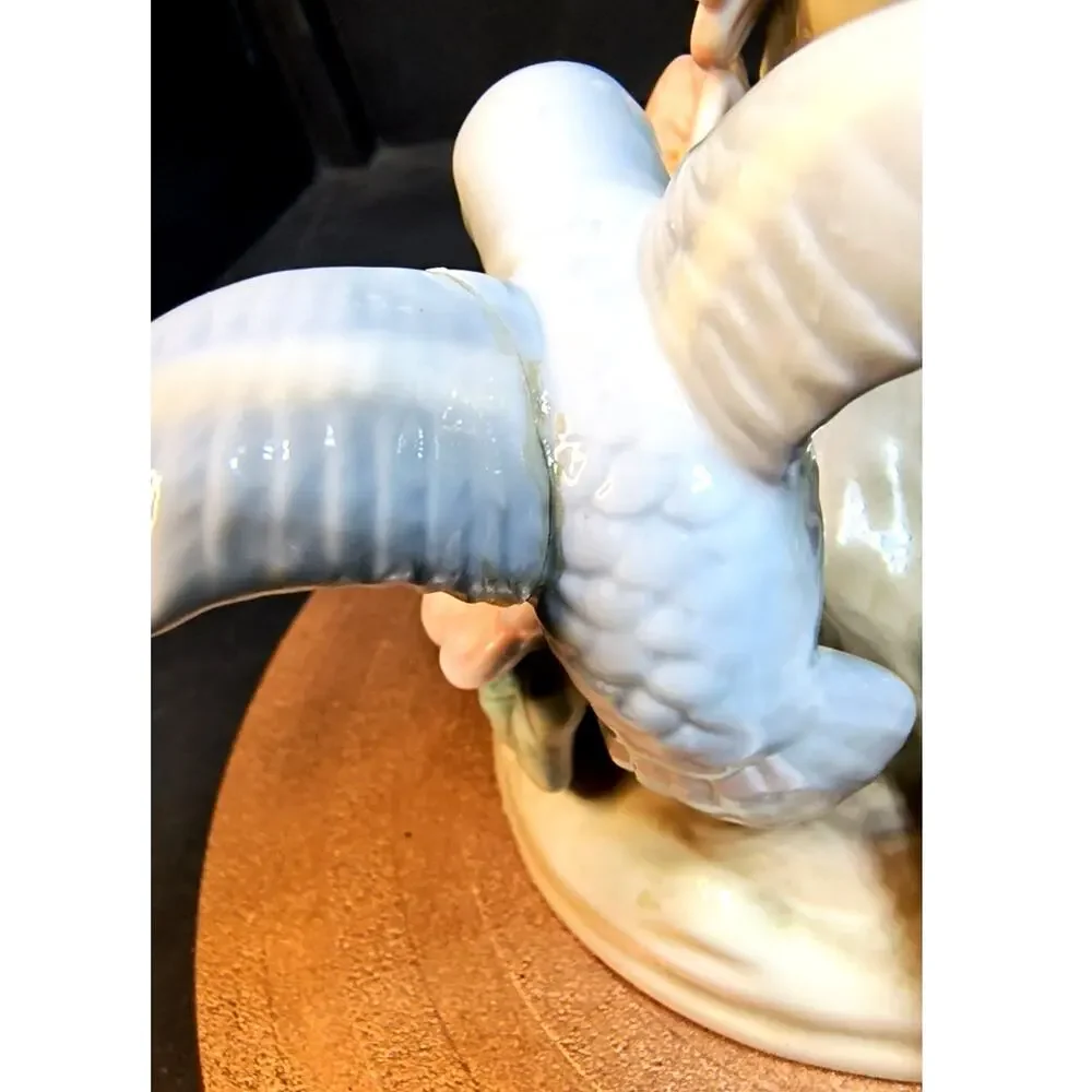 2146. Vintage Anco Porcelain Hummingbird Figurine Candle Holder Flowers Branch